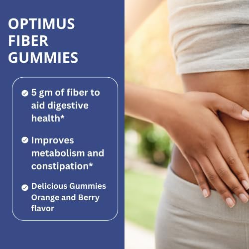 Fiber Gummies Supports Digestion Health &amp Regularity - 5 Grams of Prebiotic Fiber - Vegetarian – Gluten Free – 100% Natural - for Women &amp Men – Made in USA – 60 Gummies