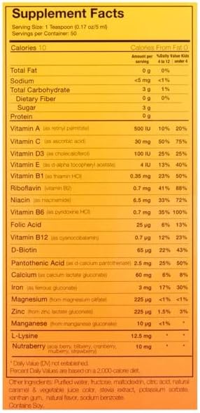 Vivioptal Kids Liquid Multivitamin &amp Multiminerals Supplement Berries 8.45 Fl Oz