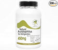 Natural Acidophilus 450mg - 500 Million Live Active Cultures No Refrigeration ~ 200 Capsules - No Additives ~ Naturetition Supplements