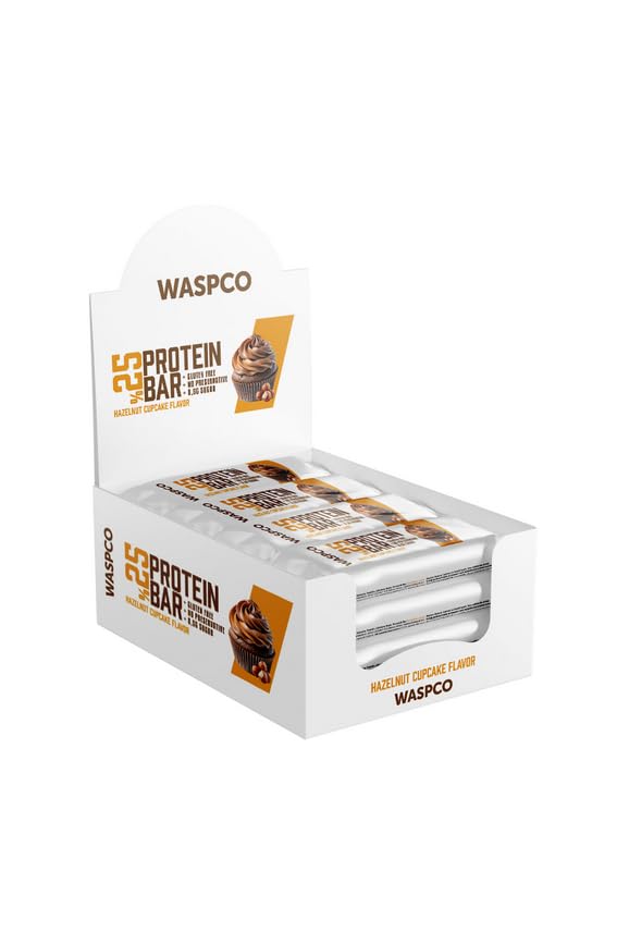 (12 Count) Protein Bars HAZELNUT CUPCAKE Gluten Free with 9g Protein and 0.5g Sugar36 G