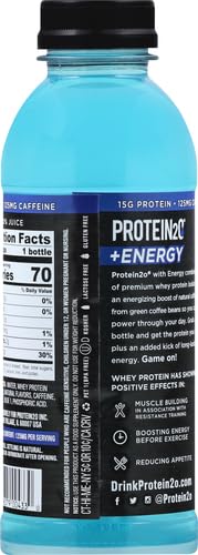 Protein2o 15g Whey Protein Isolate Hydration Drink Plus Energy &amp Focus350mg Electrolytes125mg CaffeineSugar FreeBlue Raspberry16.9 oz Bottle(Pack of 24)