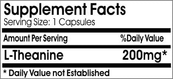 L-Theanine 200mg ~ 180 Capsules - No Additives ~ Naturetition Supplements