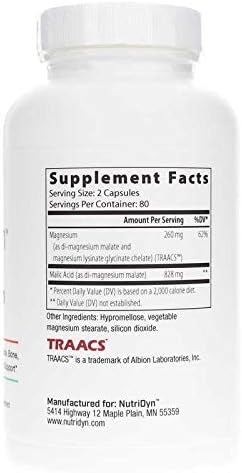 Magnesium Glycinate 160 Capsules Nutri-Dyn nutridyn Supporting Bone Health Heart Health restful Sleep