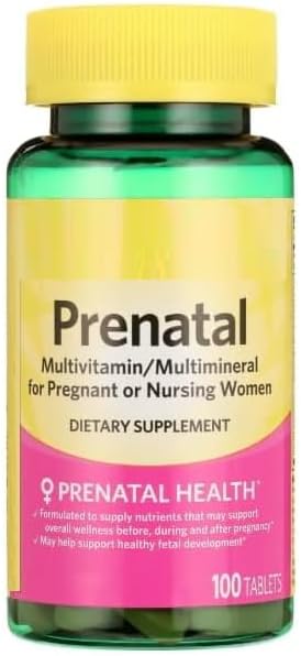 SEDLAV Prenatal Multivitamin/Multimineral for Pregnant and Nursing Women Dietary Supplement Tablets 100 Count + Sticker Structured Daily Nutrient Support Formula