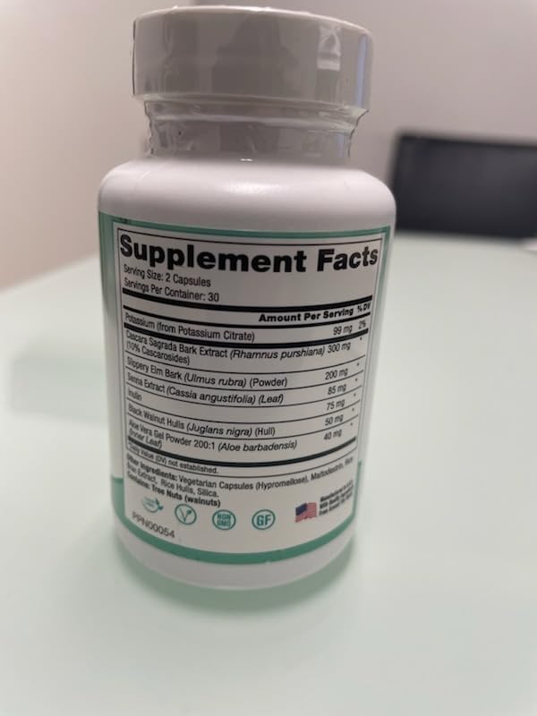 Peak Pure &amp Natural Colon Support - Colon Cleanse and Detox Supplement for Digestive Health - Gut Health Support with Inulin and Senna Leaf Extracts - with Fiber Prebiotics and Probiotics - 1 Pa