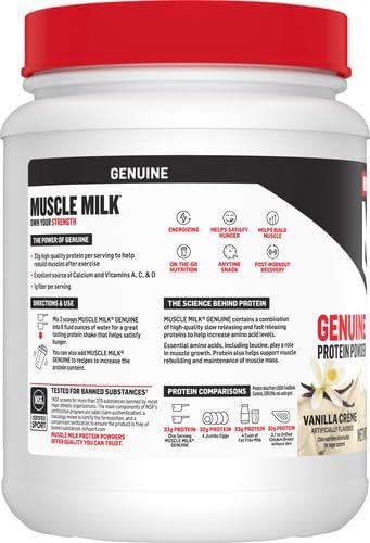 Muscle Milk Lean Muscle Vanilla Creme Protein Powder 1.93 Pound (Pack of 2)
