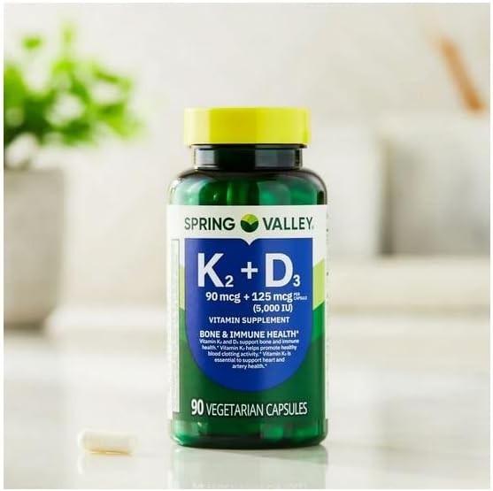 Vitamin K2 (90mcg) + D3 (125mcg) Vegetarian Capsules 90 Count