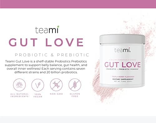 Teami Organic Super Greens &amp Gut Health Powder - prebiotics and probiotics Powder for Immunity &amp Digestion - 16 Natural Ingridients with 20 Billion Probioctics