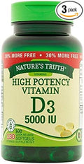 Nature's Truth High Potency Vitamin D3 5000 iu 130 Count (Pack of 3)
