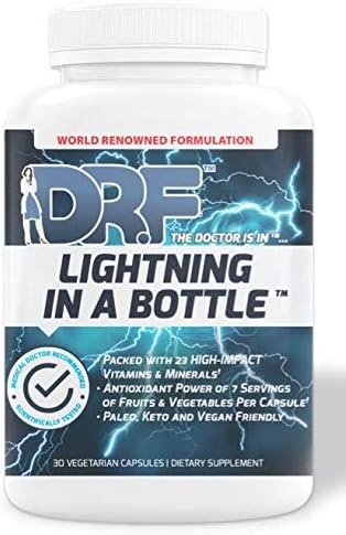 Lightning in a Bottle by Dr. Farrah World Renown Medical Doctor | 23 High Impact Vitamins &amp Minerals | Antioxidant Power of 7 Servings of Fruit &amp Vegetables | Paleo Keto &amp Vegan Friendly