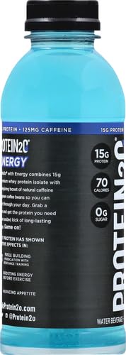 Protein2o 15g Whey Protein Isolate Hydration Drink Plus Energy &amp Focus350mg Electrolytes125mg CaffeineSugar FreeBlue Raspberry16.9 oz Bottle(Pack of 24)