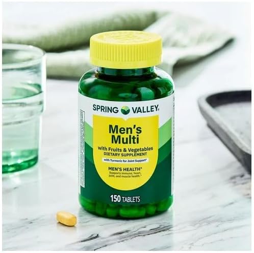 H4U Spring Valley Men’s Multivitamin Dietary Supplement Tablets Daily Nutritional Support for Men 150 Count