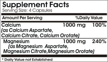 Max Calcium1000mg and Magnesium 1000mg for Women ~ 100 Capsules - No Additives ~ Naturetition Supplements