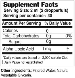 Life Solutions Liquid Alpha Lipoic Acid with Dropper – 2 fl oz – High Absorption Antioxidant Supplement for Cellular Health Energy Support &amp Travel-Friendly Convenience