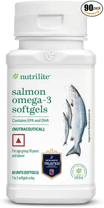 Salmon Omega-3 Softgels Fish Oil Supplement with EPA and DHA 60 Softgels