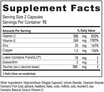 MaxiVision® Eye Formula - Eye Vitamin Based on AREDS 2 Study - Age-Related Macular Support (1 B 180 Capsules)