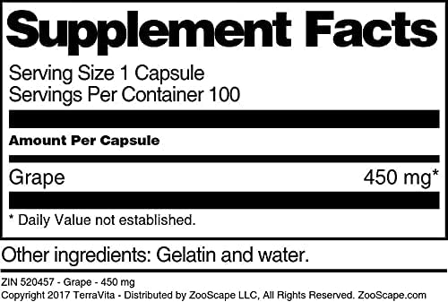 Grape - 450 mg (100 Capsules ZIN: 520457) - 3 Pack