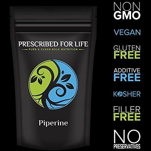 Prescribed For Life Piperine Powder 95% Black Pepper Extract Powder Gluten Free Vegan Non GMO Natural Antioxidant (113g)