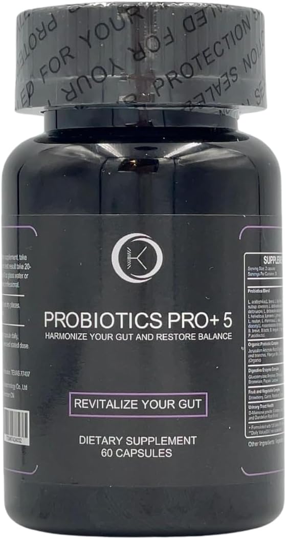 PROBIOTICS PRO + 5 Pearl Probiotic Daily Probiotic for Women and Men - 60-Day Supply of Prebiotics Harmonize Your Gut and Restore Balance Softgel
