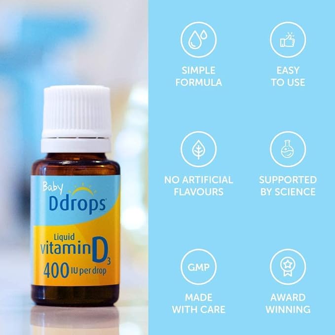 Ddrops Liquid Vitamin D Baby Drops 400 Iu Each 90 Drops (Pack of 8)