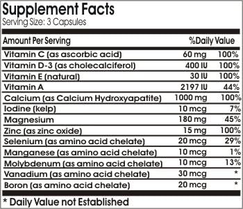 Advanced Bone Formula with Hydroxyapatite // 100 Capsules // Pure // by PureControl Supplements