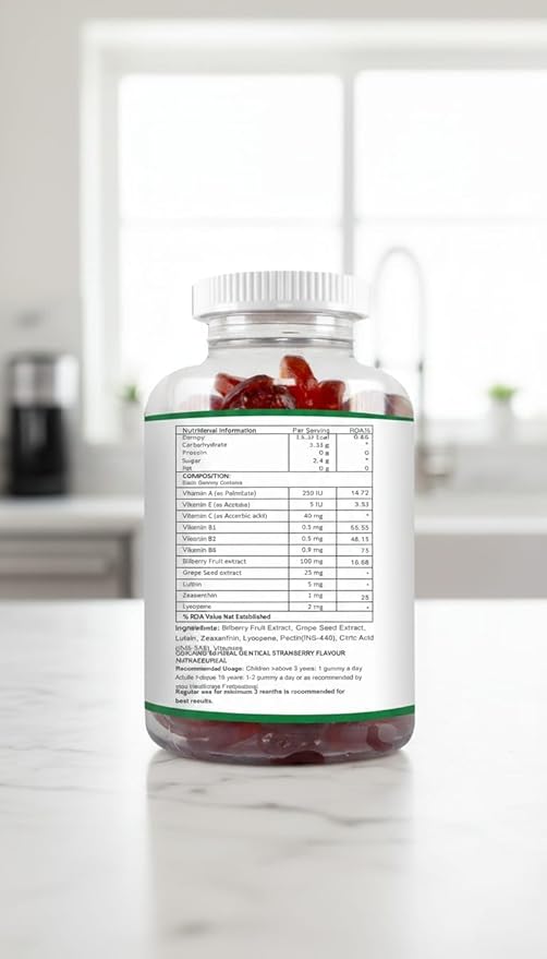 Nutrition Eye Health Gummies for Women &amp Men | Protects Against Blue Light Damage Digital Strain and Dry Eyes | Enriched Lutein &amp Zeaxanthin- 30 Gummies
