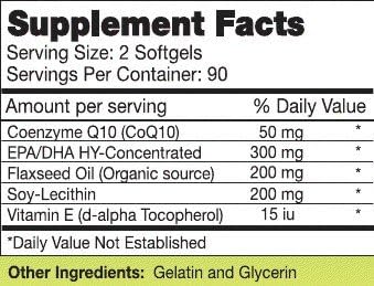 Doctor Recommended Hyper CoQ-10 MAXw EPA/DHA + Flaxseed Oil + Lecithin + Vitamin E 180 Softgels !