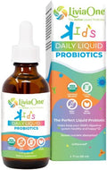 LiviaOne Daily Liquid Probiotics for Kids Probiotic Supplement for Digestive Health and Immune Support USDA-Certified Organic Vegan and Allergen-Free Non-GMO Probiotics 2 Fl Oz (Pack of 1)