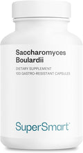 Supersmart - Saccharomyces Boulardii 20 Billion CFU per Day (High Strength) - Probiotic Supplement | Non-GMO &amp Gluten Free - 100 Delayed Release Capsules