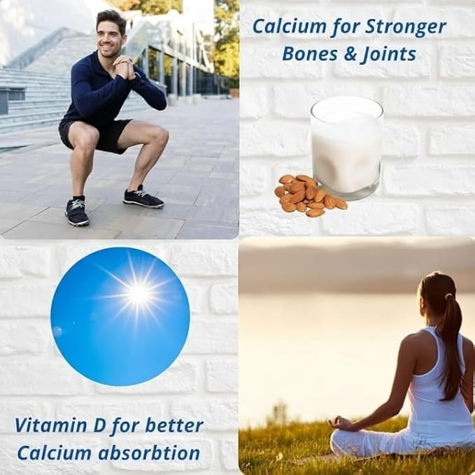 Naturals Calcium Magnesium &amp Zinc Tablets with Vitamin D3 &amp K2 (600 IU) Calcium Supplement for Women and Men for Muscle Health