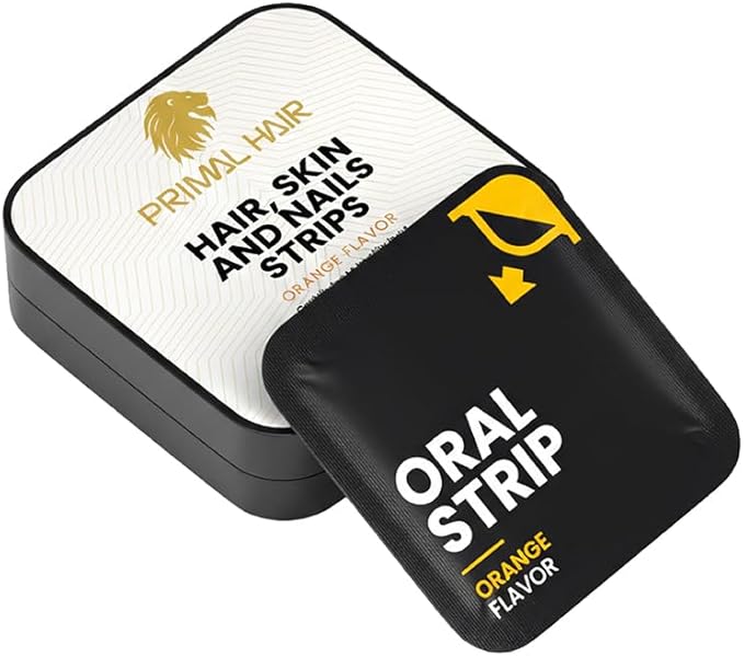 Biotin Oral Dissolving Strips 5000mcg – Fast Absorbing Sublingual Vitamin B7 – Vegan Gluten Free Sugar Free – Supports Hair Skin &amp Nails – Orange Flavor – 30 Strips