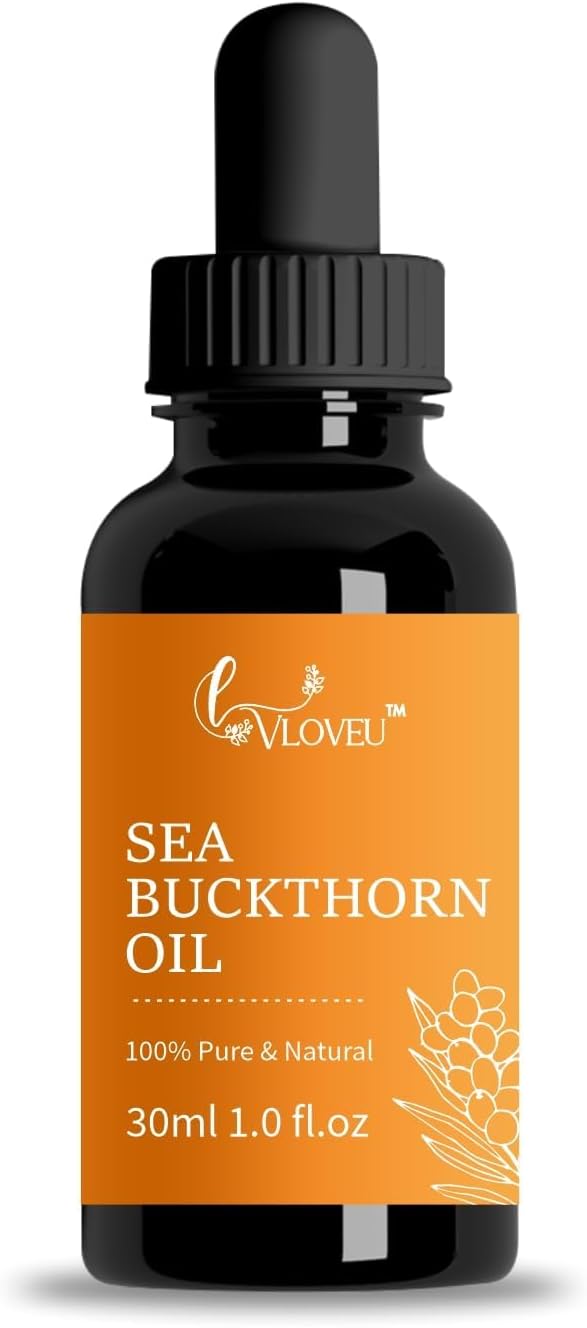 Seabuckthorn Oil 30 Ml | Omega 3 6 7 and 9 Fatty Acids Supplement for Face and Hair | Helps Moisturize The Skin | Supports Collagen | Cold Press Sea Buckthorn Pulp Oil for Smooth and Glowing Skin