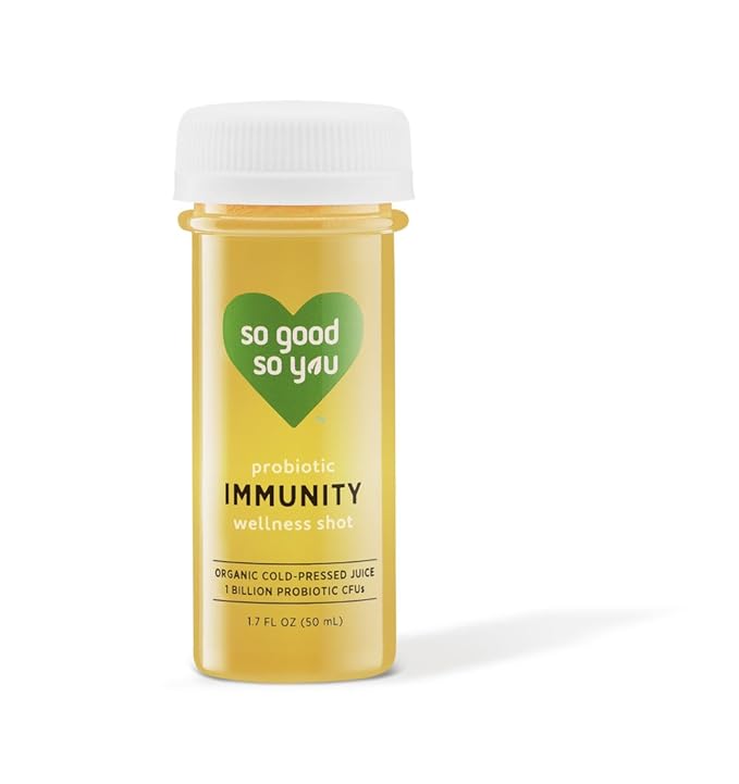 So Good So You Organic Cold Pressed - Probiotic Wellness Shots: Immunity - Immune Support Organic Ginger Digestive Support 1.7 fl oz. (18 Count)