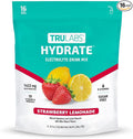 TRULABS Hydrate - Strawberry Lemon Bag of 16. Sugar Free Electrolytes Hydration Packets. Each Serving Contains 1422 mg of Electrolytes &amp19 Vitamins &amp Minerals