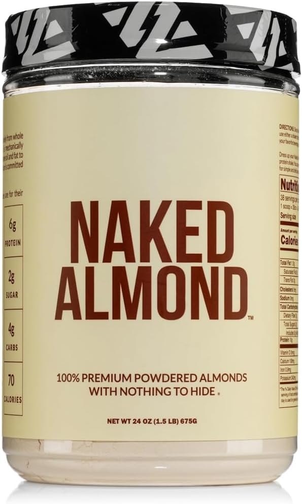 NAKED Almond Protein Powder from US Farms Only 1 Ingredient Vegan Gluten-Free No Additives No Salt No Sugar - 38 Servings - 1.5LB