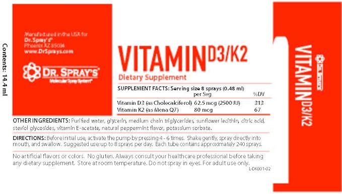 Dr. Spray's Vitamin D3/K2 Spray