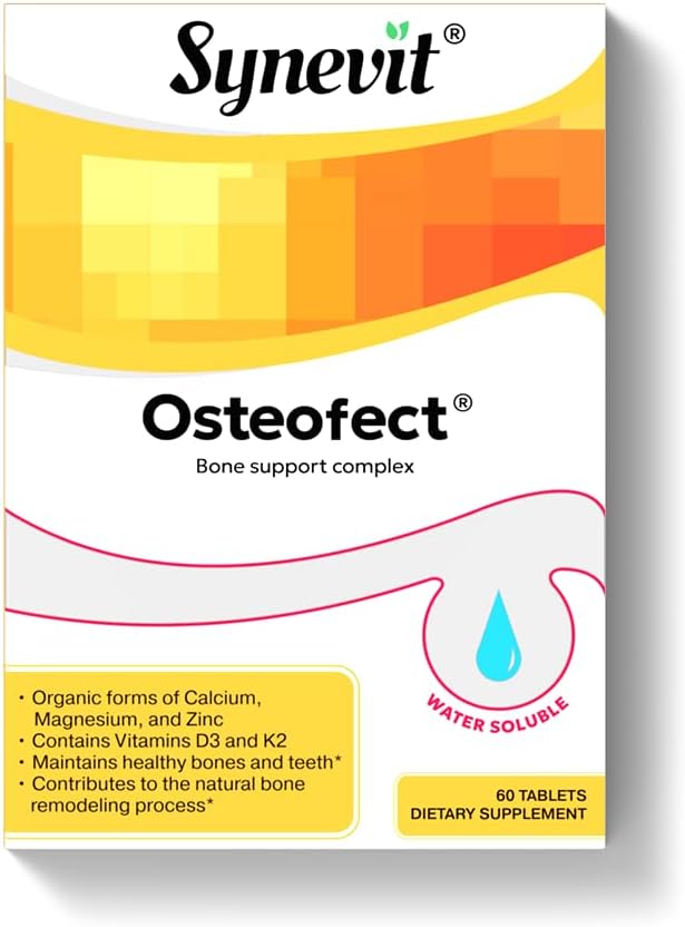 Osteofect® Bone Support Complex Organic Calcium with Vitamin D3 &amp K2 Magnesium &amp Zinc - Supports Healthy Bones &amp Teeth 60 Veg Capsules