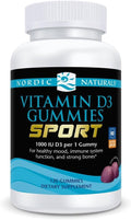 Nordic Naturals Vitamin D3 Gummies Sport Wild Berry - 120 Gummies - 1000 IU Vitamin D3 - NSF Certified - Healthy Bones Mood &amp Immune System Function - Non-GMO - 120 Servings
