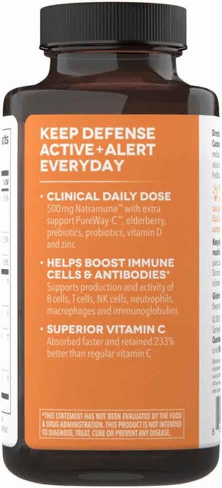 LifeSeasons Clinical Immunity - Daily Boost - Immune System Booster - Pre + Probiotics - Increases Antibodies &amp Immune Cells - Elderberry Zinc Natramune &amp Vitamin C + D3-60 Capsules