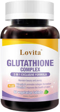 Lovita Glutathione Complex 500mg for Radiant Skin &amp Immunity Support | 99.8% Purity with Vitamin C Selenium &amp E Vegan Non-GMO Gluten-Free 60 Vegetarian Tablets