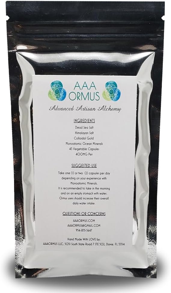 ORMUS Gold - Colloidal Gold Capsules Vegan - Monoatomic Gold Ormus - The Philosopher's Stone - 45 Count Bag