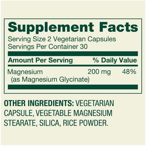 H4U - Spring Valley Magnesium Glycinate 200 mg Capsules Supports Bone &amp Joint Health (200 mg / 60 Capsules)