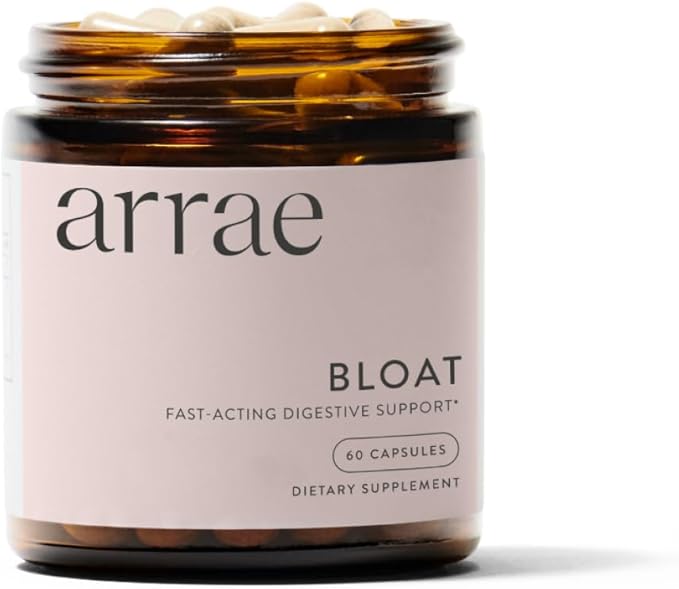 Arrae Fast-Acting Bloating Relief Digestive Enzymes All Natural Bloat Gas &amp Indigestion Relief Capsules 60 Count