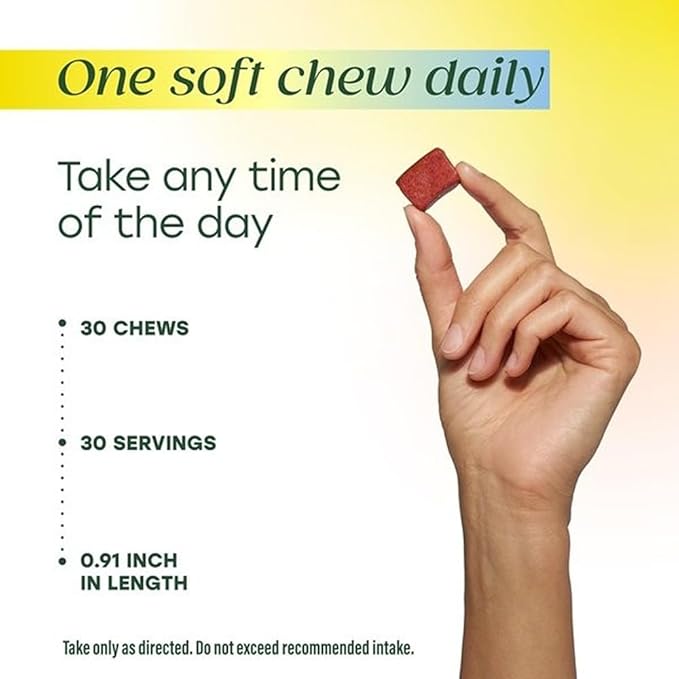 MegaFood Multivitamin for Women One Daily Multivitamins Soft Chews with Folate Methylated B12 Vitamin B6 Biotin Vitamin D3 C &amp A - Mixed Berry Flavor - Vegetarian Non-GMO - 30 Chews 2 Pac