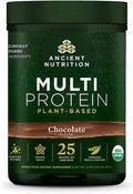 Ancient Nutrition Organic Multi Protein Plant Based Powder 25g Protein Hydrolyzed Pea Protein Digestive Enzymes &amp Probiotics Supports Muscle &amp Gut Health Chocolate 15 Servings