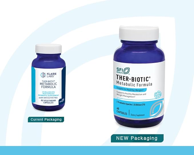 Klaire Labs SFI Health Ther-Biotic Metabolic Formula Probiotic - Supports Metabolism + Immune System - Vegetarian Probiotics - Hypoallergenic Dairy-Free (60 Capsules / 2 Pack)