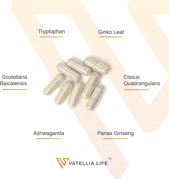 Vatellia Life Daily Zen | Ashwagandha Supplement | Stress Relief | Sleep and Mood Support | 2 Month Supply