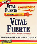 Vital Fuerte Liquid Shot Multivitamin &amp Mineral Supplement 10 Units of 15 ml. - Suplemento Multivita (Pack of 1)