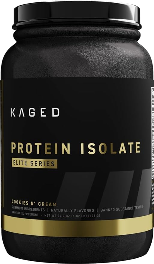 Kaged Whey Protein Isolate Elite Powder | Cookies &amp Cream | Whey Casein &amp Milk Protein Blend | Post Workout Recovery Drink | Supports Muscle Building | Supplements for Men &amp Women | 2 lb
