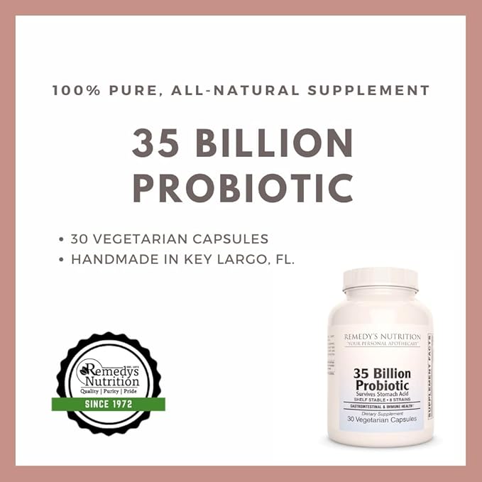 Remedy's nutrition Probiotic 35 Billion 30 Capsule/Vegan Caps